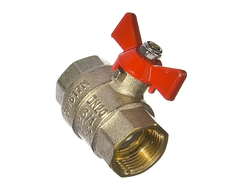 Кран шаровый 1/2" г/г бабочка латунь [6598]