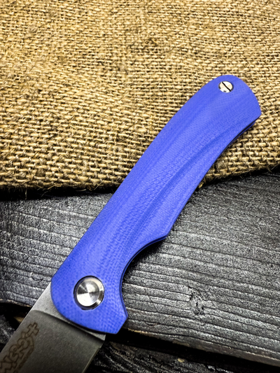 Фрикционный складной нож Микрос+ сталь VG-10, рукоять G10, цвет синий