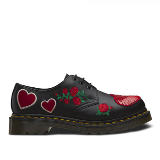 ПОЛУБОТИНКИ DR. MARTENS 1461 HEARTS ЧЕРНЫЕ