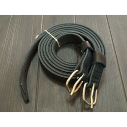 Путлища кожаные(пара) с капроновой лентой, длина 145 см, ширина 2.5 см,черные.