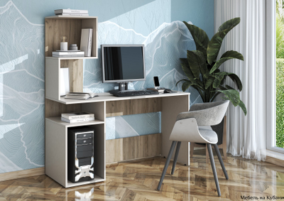 Бохо СП-001 стол письменный Дуб Крафт Серый/Кашемир