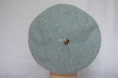 Вязаный берет голубого цвета Vizio Италия 6943