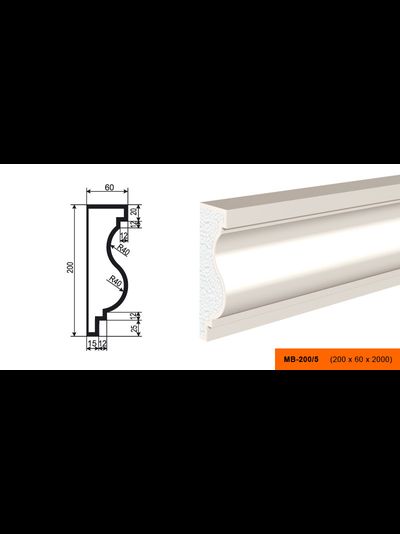 Фасадный молдинг из пенополистирола с покрытием LEPNINAPLAST (Лепнинапласт)  МВ-200/5