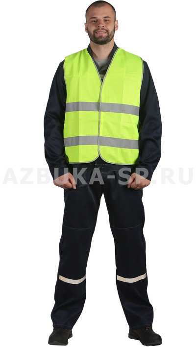 Жилет сигнальный 2 полосы лимон