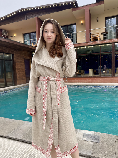 Халат «Легкий пар» из вафельного льна