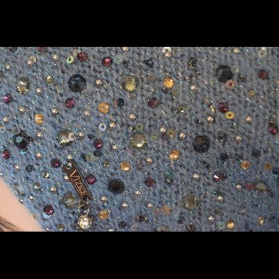 Женский берет стразы Сваровски Vizio Италия 6917 голубой