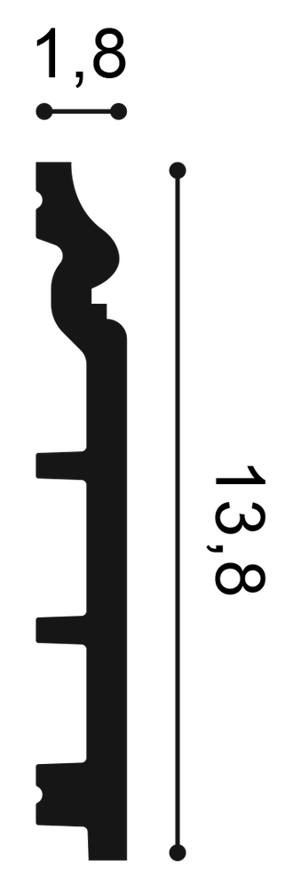 Плинтус гибкий SX118F CONTOUR- 13,8*1,8*200см