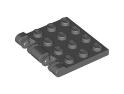 Hinge Plate 3 x 4 Locking Dual 2 Fingers, 9 Teeth, Dark Bluish Gray (44570 / 4194562 / 4512209 / 4552248)