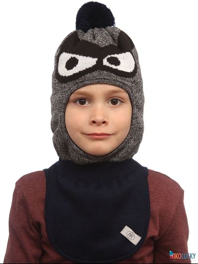 Шапка-шлем 22201-04, цвет темно-серый меланж, р. 50-52