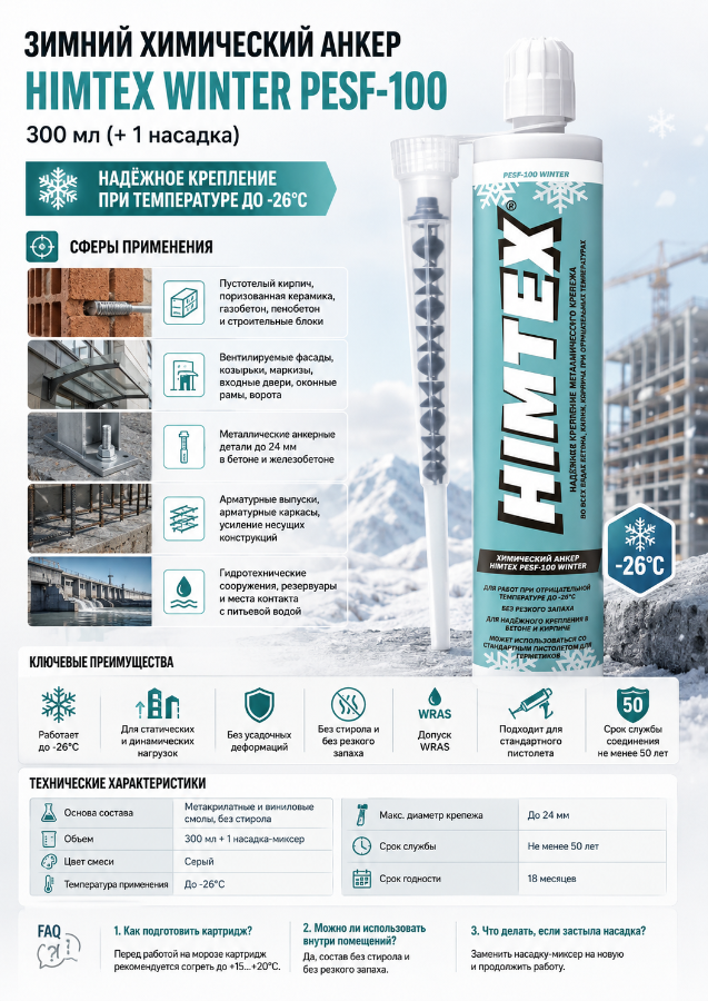 Химический анкер HIMTEX WINTER PESF-100 300 мл купить