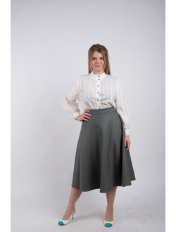 Юбка-солнце в клетку шерстяная