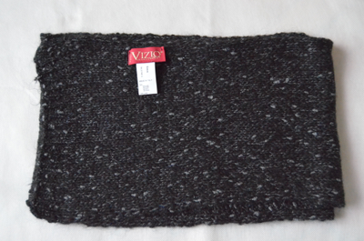 итальянский черный вязаный меланжевый шарф фото