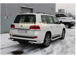 Защита заднего бампера уголки двойные d76/42+ защита переднего бампера двойная d76/42 для Toyota Land Cruiser 200 Excalibur 2017-