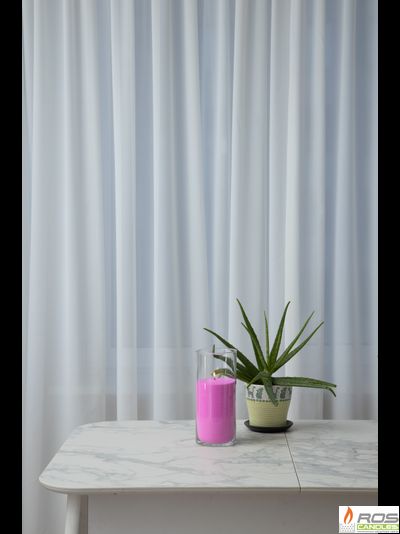 Насыпная свеча "Цилиндр 25 см", розовая "Розовый", с отдушкой "Ванильная карамель"