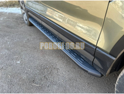 Пороги алюминиевые с пластиковой накладкой (карбон черные) 2020 мм ТСС для Rox 01 2024-