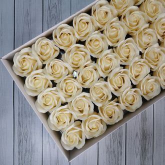 Розы из мыла "Корея" 50 шт Кремовый