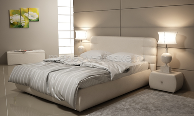 Банкетка "Модерн" в комплекте с кроватью "Элегия" в интерьере