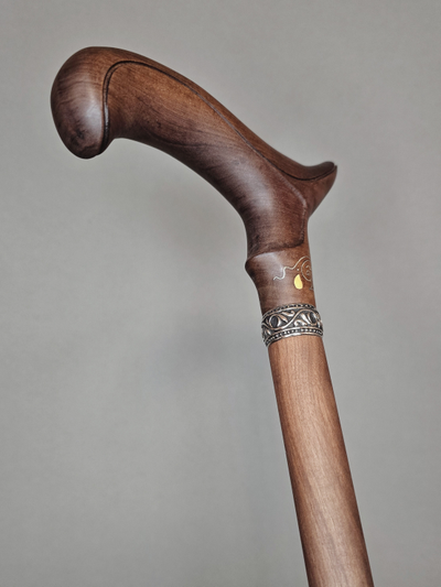 Трость "Княжна" с инкрустацией деревянными вставками