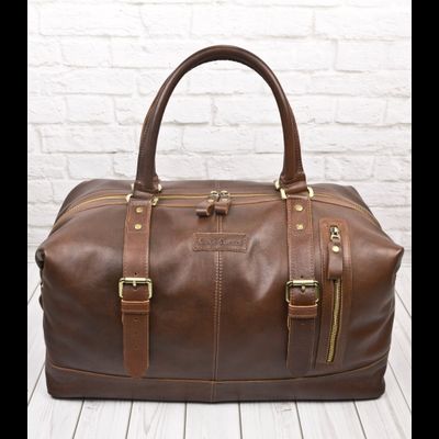 Кожаная дорожная сумка Campora Premium brown (арт. 
4019-53)