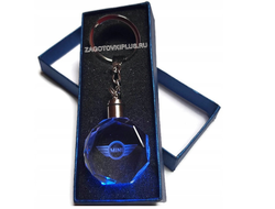 Брелок кристалл с подсветкой с логотипом MINI