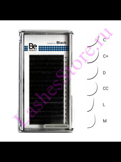 Ресницы чёрные Be PERFECT «BLACK» - Одна длина (16 линий)