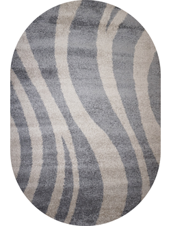 Серый ворсистый овальный ковер SHAGGY BRAVO 1846 GREY BEIGE