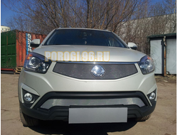 Защита радиатора Ssang Yong Actyon 2013- chrome низ