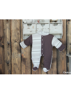 ✔ Утепленный комбинезон для новорожденного, 100% хлопок, рукавички для всех размеров, модный и теплый комбинезон, коллекция "Скандинавская", арт. 5-650