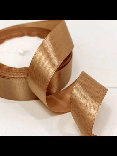 Лента атласная 25мм (105, св. коричневая), 22,9м