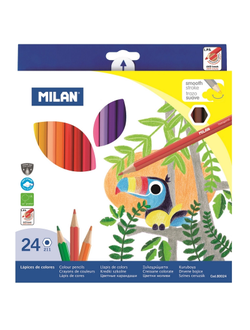 Карандаши цветные 24цв 6-гран Milan, 80024