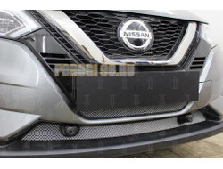 Защита радиатора Nissan Qashqai 2019- (2 части) низ chrome с парктроником PREMIUM