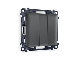 Выключатель 3-кл Графит мягкое касание - Ambrella Volt - ALFA