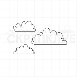 Штамп прозрачный для скрапа кусты или облака