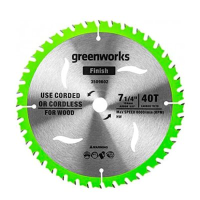 Пильный диск по дереву для циркулярной пилы Greenworks, 184x1.75/1.13x20 мм; 40T
