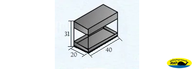 Аквариум 20л. с крышкой  40*31(h)*20 без ламп
