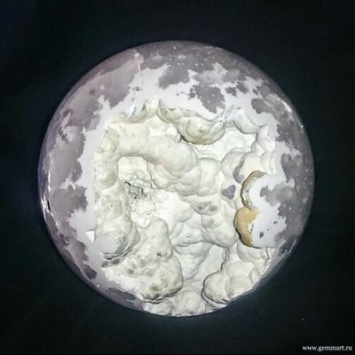 Шар агат-халцедоновый с полостью почек халцедона - 70мм