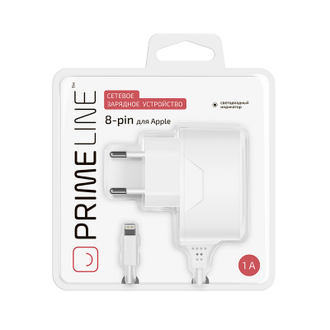 Зарядное устройство сетевое PrimeLine Apple 5/5S/6/6S, белый PRL-2301