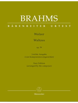 Brahms Waltzes op.39 for Piano - easy edition