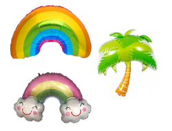 шар с гелием 32"/64 см радуга/пальма (на выбор)