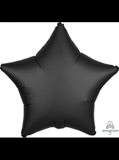 Шар фольгированный с гелием "Звезда черный " 45см