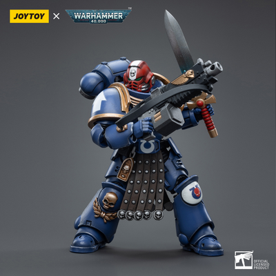 Интерцессор-ветеран Ультрамаринов (Warhammer 40k) - КОЛЛЕКЦИОННАЯ ФИГУРКА 1/18 Ultramarines Intercessor Veteran Sergeant Brother Aeontas (JT4386) - JOYTOY