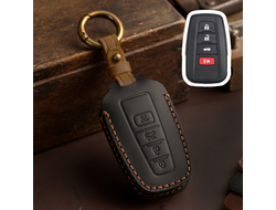 Чёрный кожаный чехол для Американского смарт ключа Highlander 4, Camry V70, Rav4 с 4 кнопками