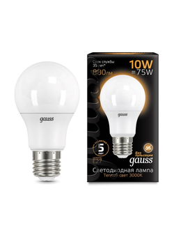 Лампа светодиодная Gauss LED A60 10Вт E27 880Лм 3000K (102502110)