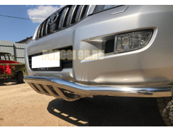 Защита переднего бампера двойная волна + «зубья» d60/42 для Toyota Land Cruiser Prado120 (2003-2009)