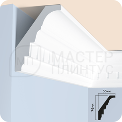 КАРНИЗ ПОЛИСТИРОЛ HI WOOD A94 76ММ Х 55ММ Х 2,0М.