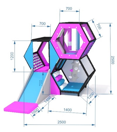 Игровой лабиринт «Соты» 2,5*1,2.*2,45 м.