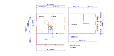 Д-11 ДАЧНЫЙ ДОМ ИЗ БРУСА: ГАБАРИТНЫЕ РАЗМЕРЫ: (6,5Х6М), ОБЩАЯ ПЛОЩАДЬ: 54,5М²