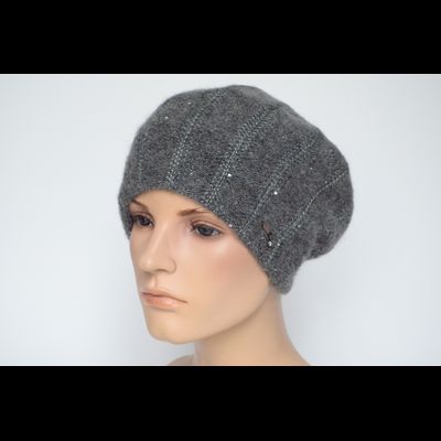 Серый берет вязаный Vizio Италия 8048 В