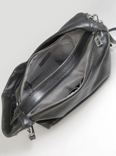 (АРТИКУЛ: 10122/1/5) СУМКА, СРЕДНЕГО РАЗМЕРА, НАТУРАЛЬНАЯ КОЖА, СЕРАЯ С НЕБОЛЬШИМ БЛЕСКОМ, ДВА ОТДЕЛЕНИЯ, ЧЕРЕЗ ПЛЕЧО