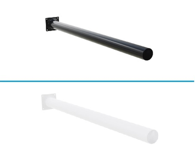 BOXFORCAM Труба с фланцем 150 см. для крепления уличных модемов, элементов слаботочного оборудования систем безопасности, интернет вещей, IT (чёрная/белая)